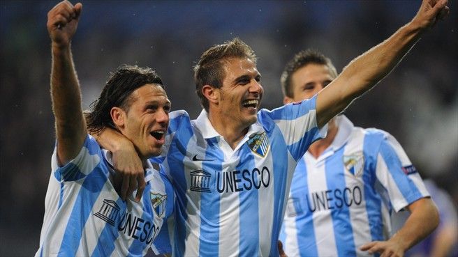  Demichelis, a la izquierda, durante su etapa como jugador del Málaga.