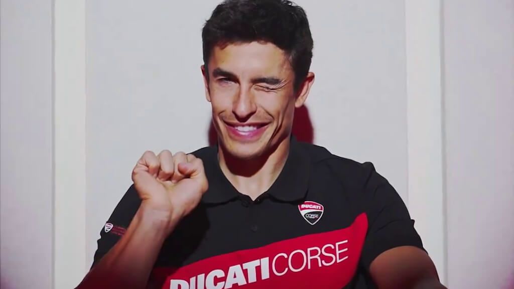 Marc Márquez, con sus nuevos colores de Ducati.