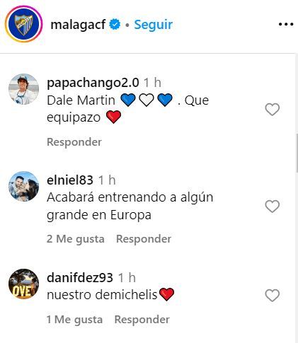  Mensajes de la afición del Málaga a Martín Demichelis.