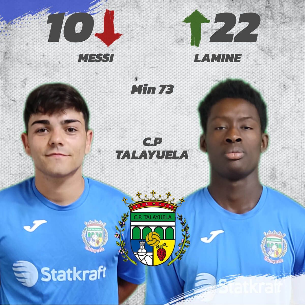  El cambio viral de Messi por Lamine (Fuente: @CPTalayuela)