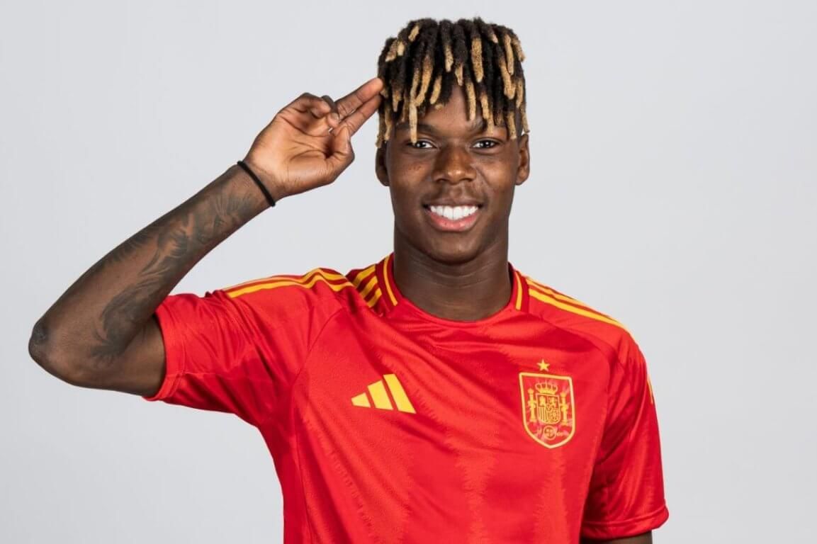  El jugador del Athletic Club Nico Williams, con su reconocible corte de pelo, brilla en la Eurocopa de Alemania 2024.