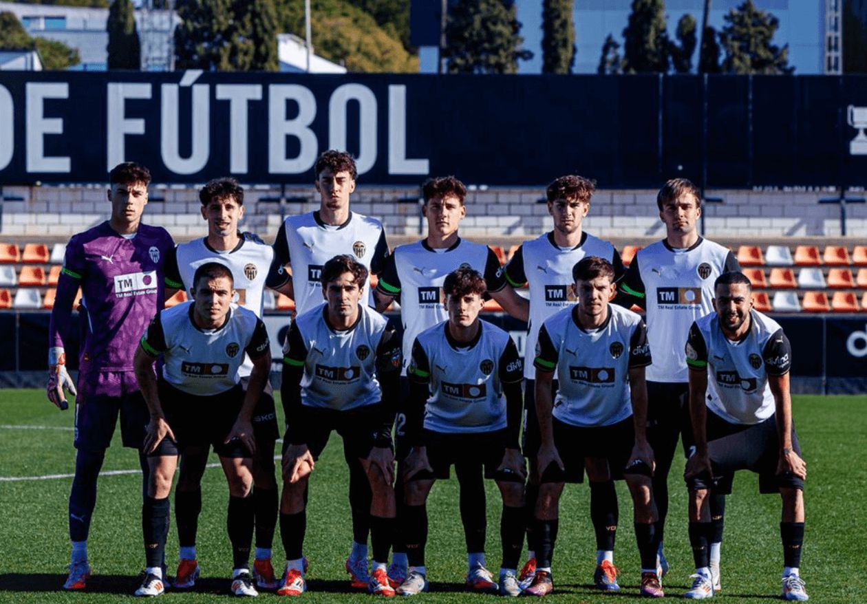 Once titular del VCF Mestalla ante el RCD Mallorca 'B'.