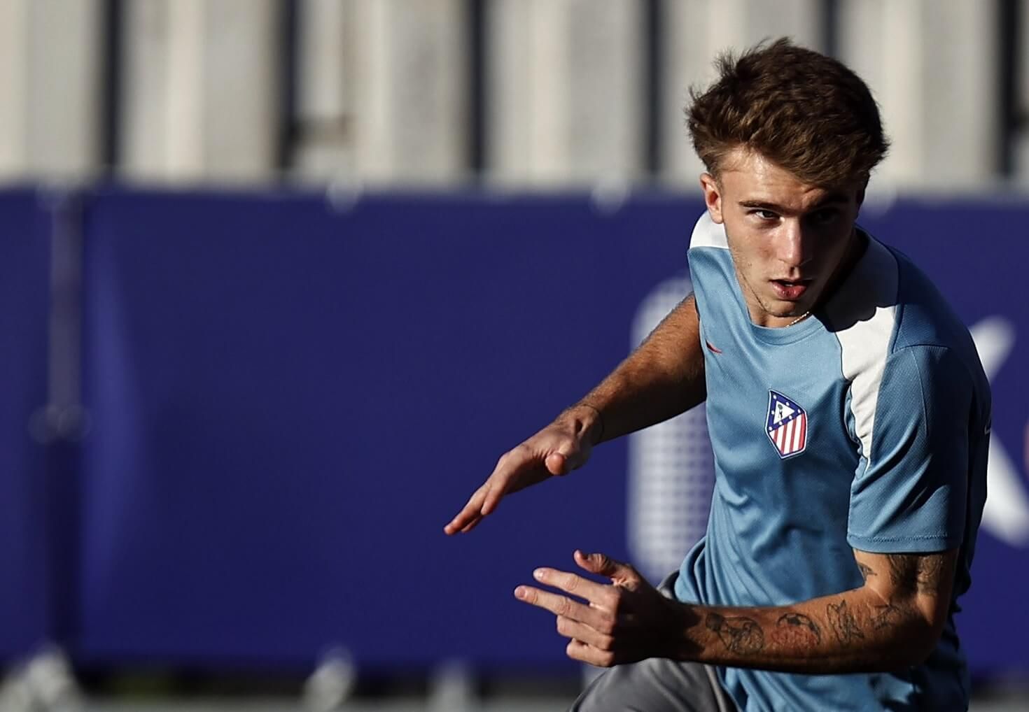  Pablo Barrios, en una sesión del Atlético.