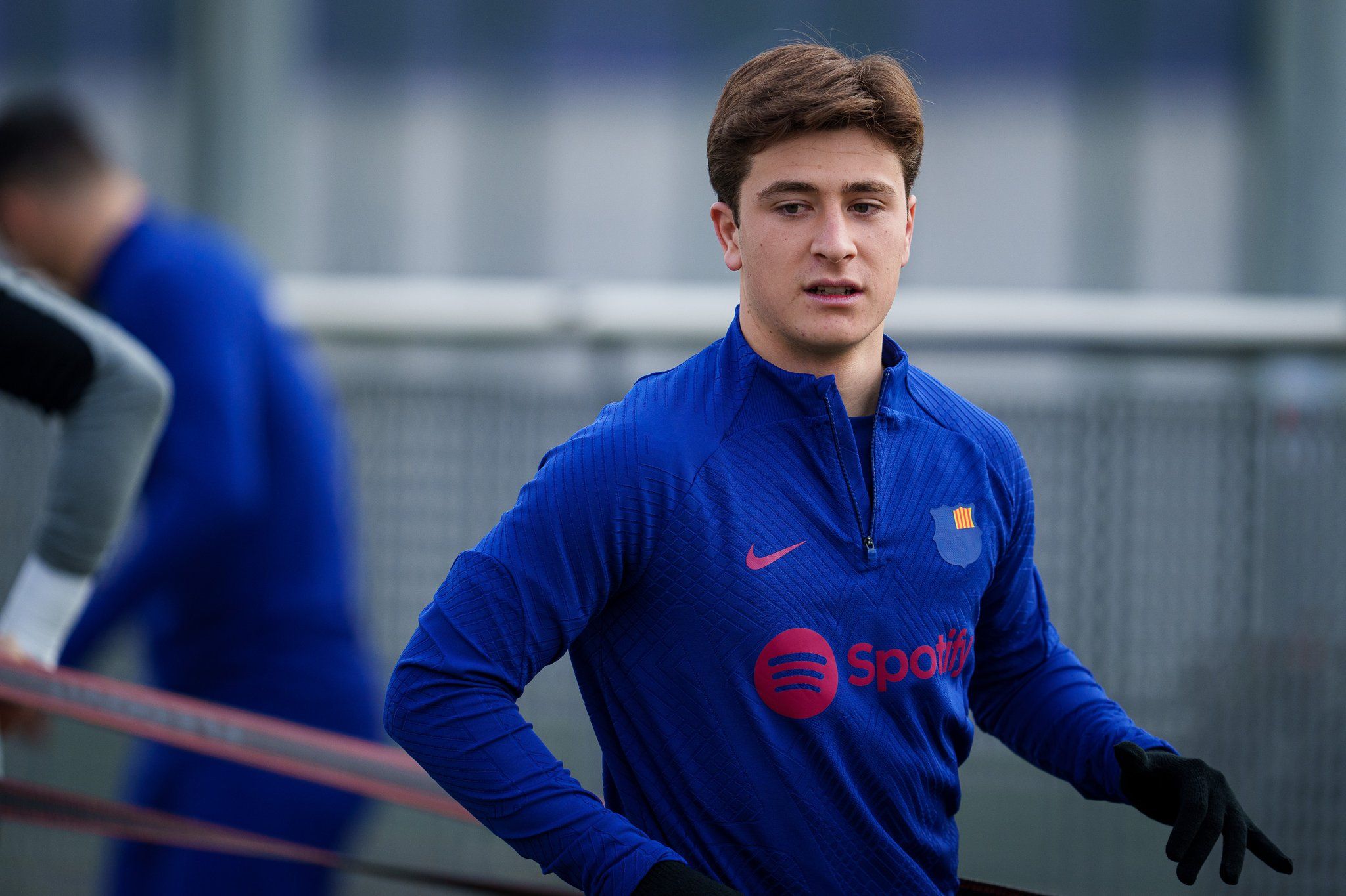 Pablo Torre, en un entrenamiento del Barça.