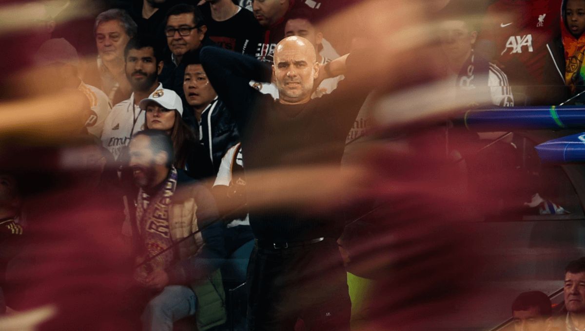  Pep Guardiola, en el Real Madrid-Manchester City.