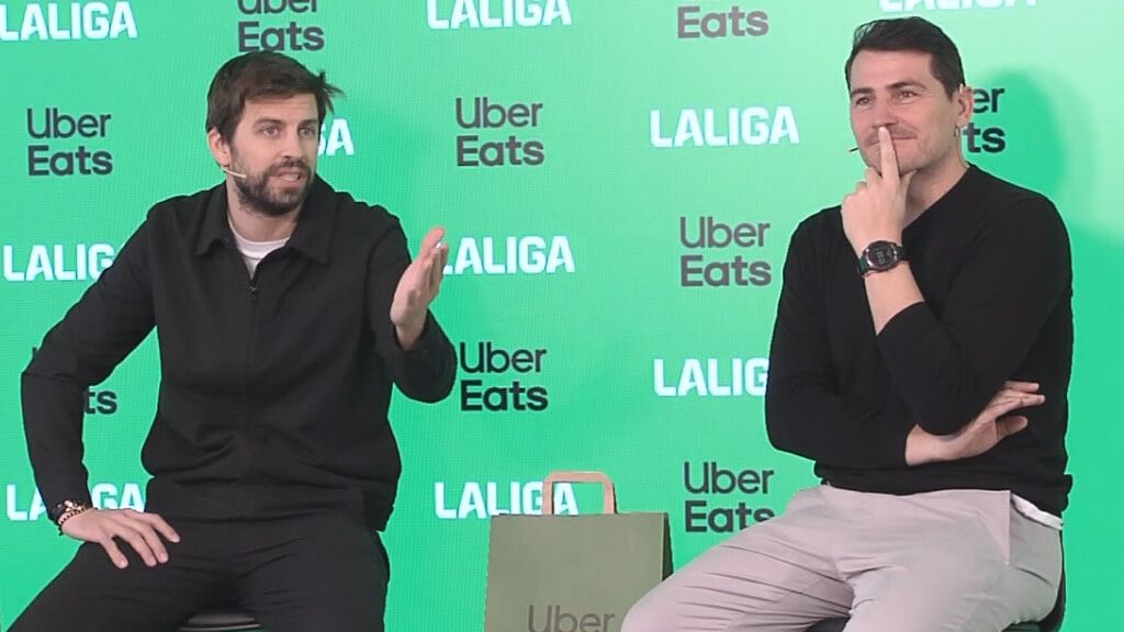  Piqué y Casillas, en un acto de Uber Eats