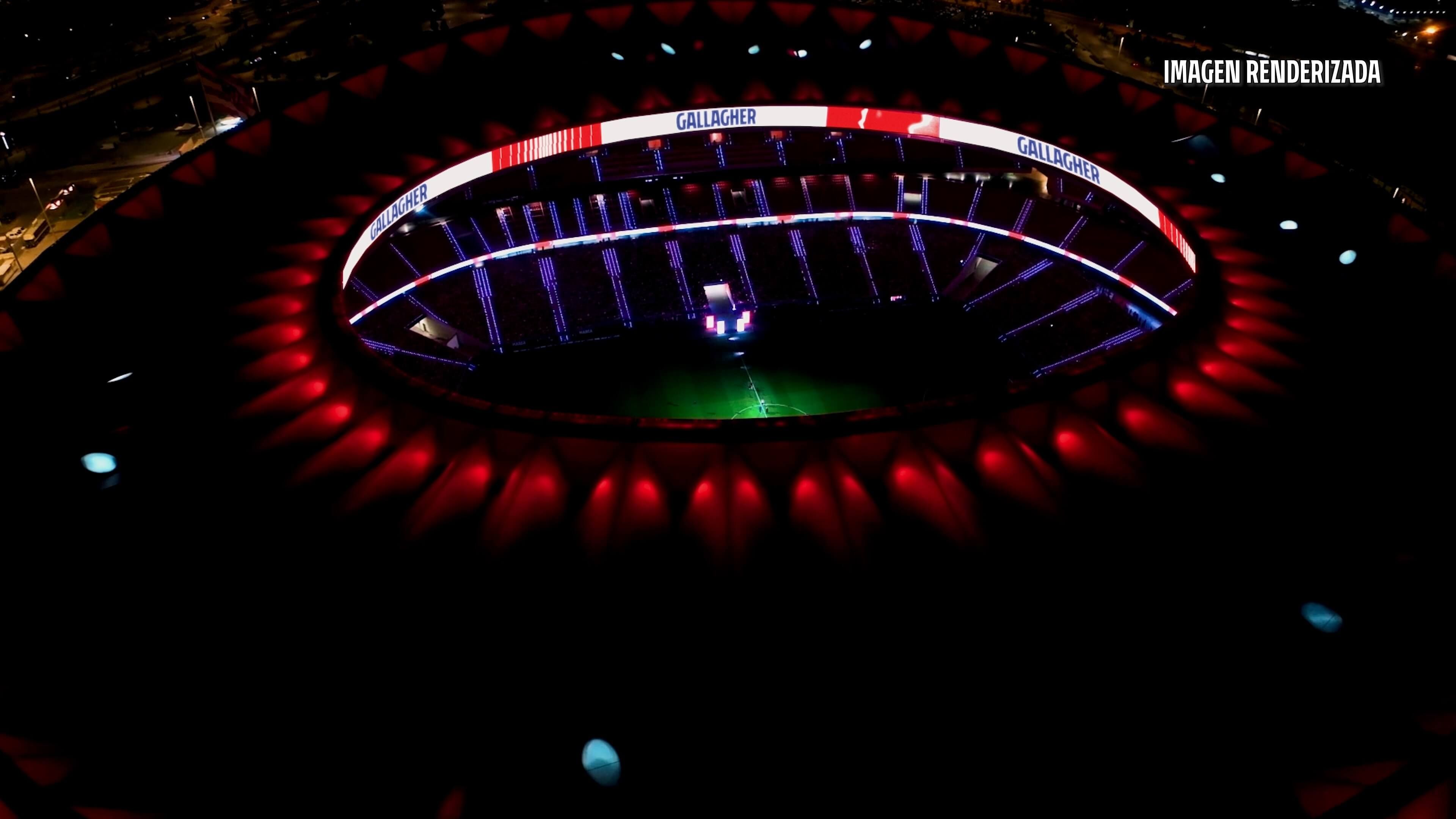 Proyección de los videomarcadores 360º que instalará LG en el Metropolitano.