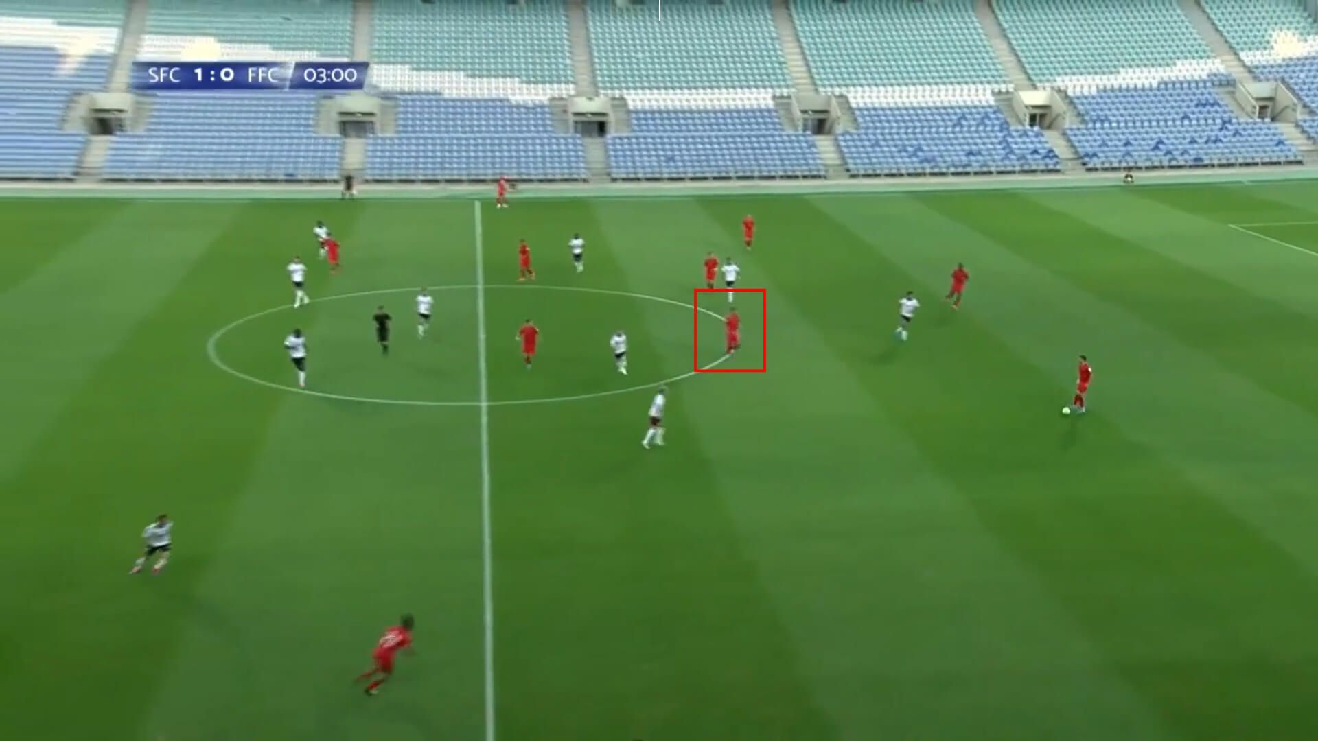 La salida de balón del Sevilla de Pimienta ante el Fulham.