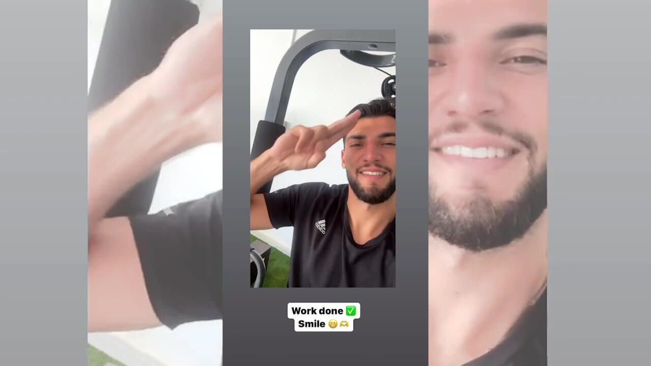 Rafa Mir entrena en el gimnasio en su vuelta a Sevilla.
