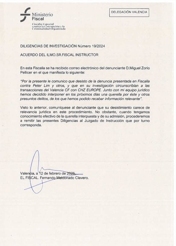 Respuesta del Ministerio Fiscal a Miguel Zorío