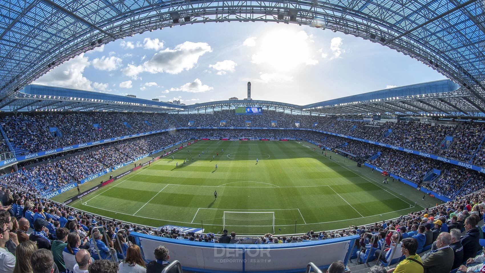 Estadio de Riazor durante un partido del Dépor.