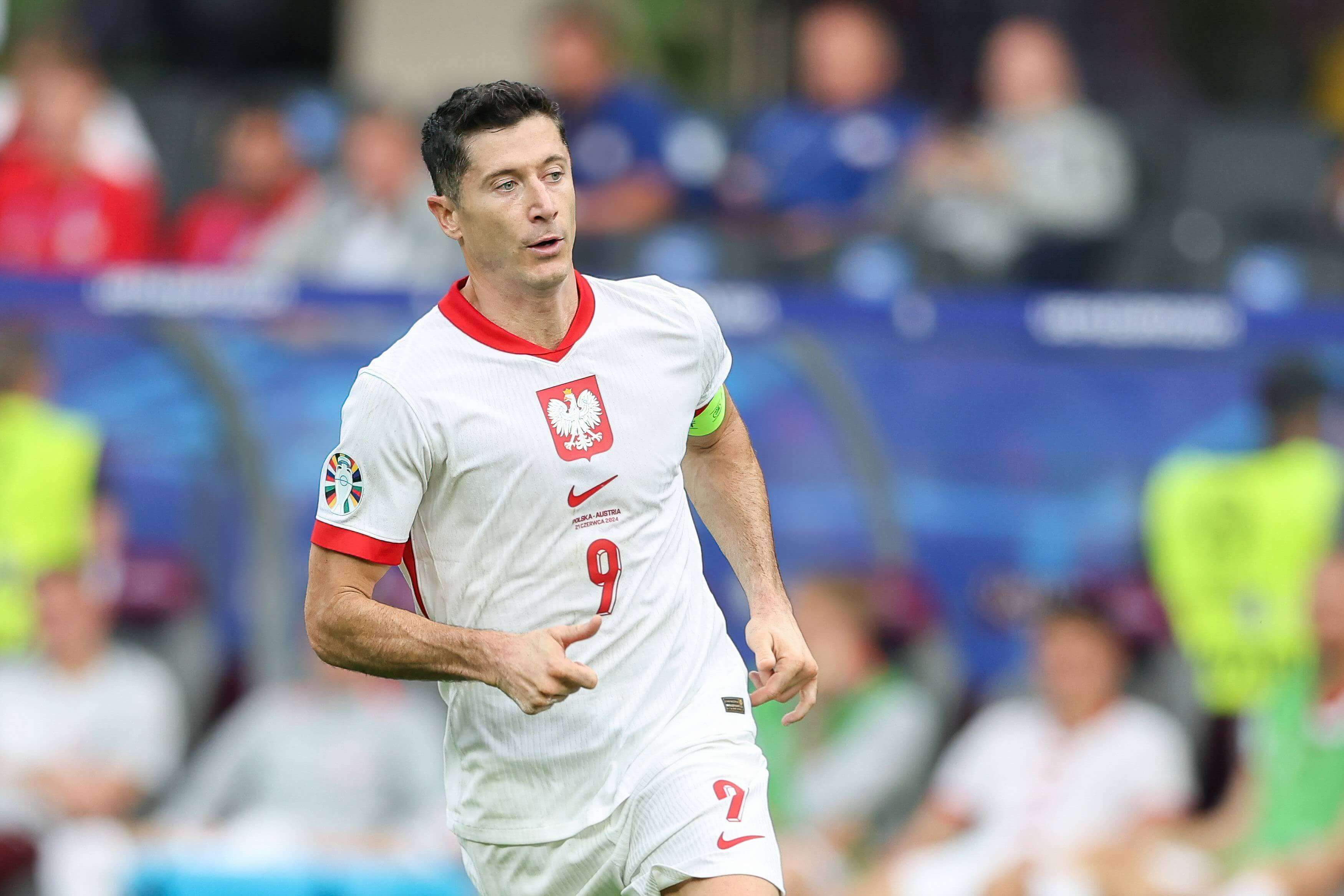 Robert Lewandowski, durante un partido de Polonia en la Eurocopa.