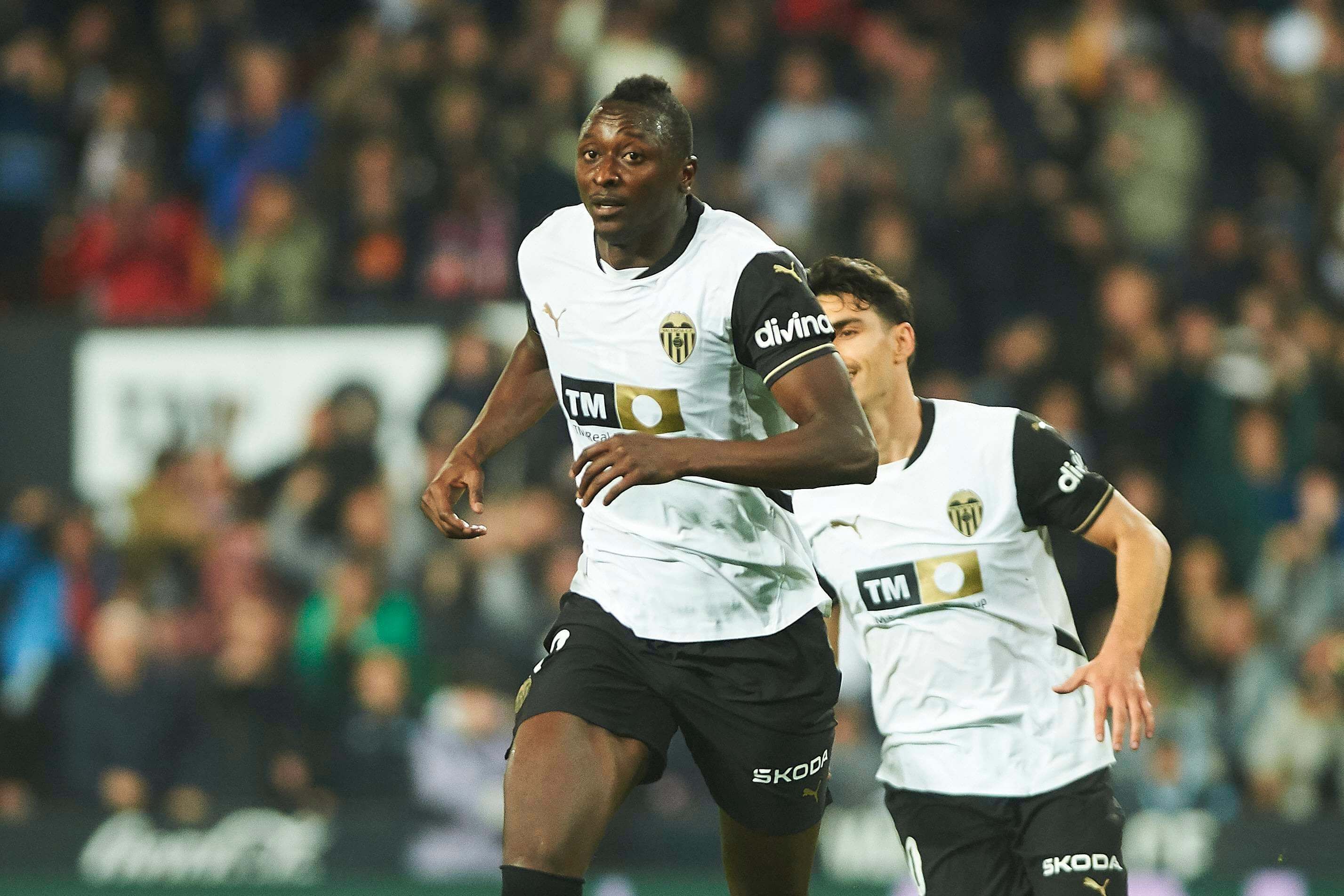 Sadiq Umar, durante un partido del Valencia (Foto: Cordon Press).