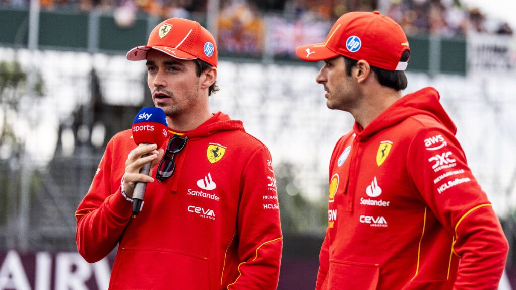  Charles Leclerc y Carlos Sainz, en el Gran Premio de Silverstone.