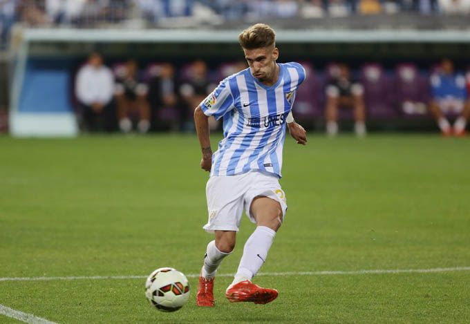 Samu Castillejo, en La Rosaleda en su mejor temporada como malaguista. (MCF)
