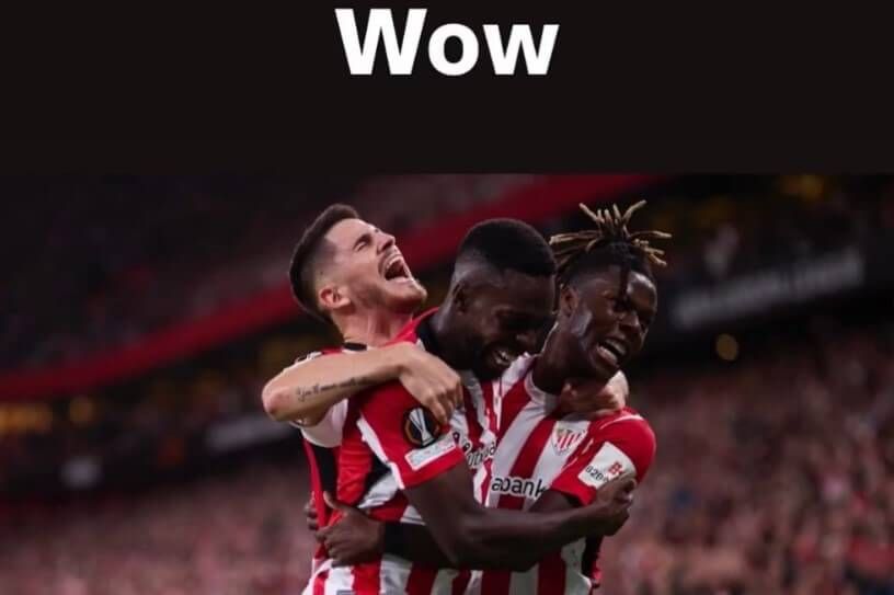 Sancet y los hermanos Williams celebran uno de los goles ante el AZ.