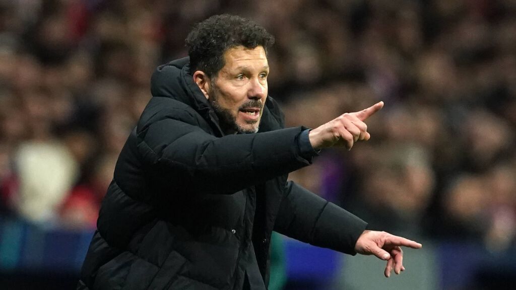  Diego Pablo Simeone durante un partido del Atlético de Madrid.