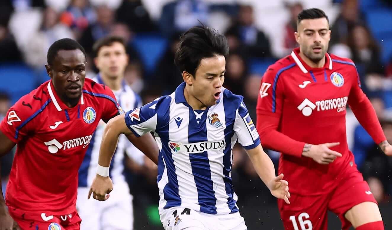  Take Kubo, en un lance del Real Sociedad-Getafe.
