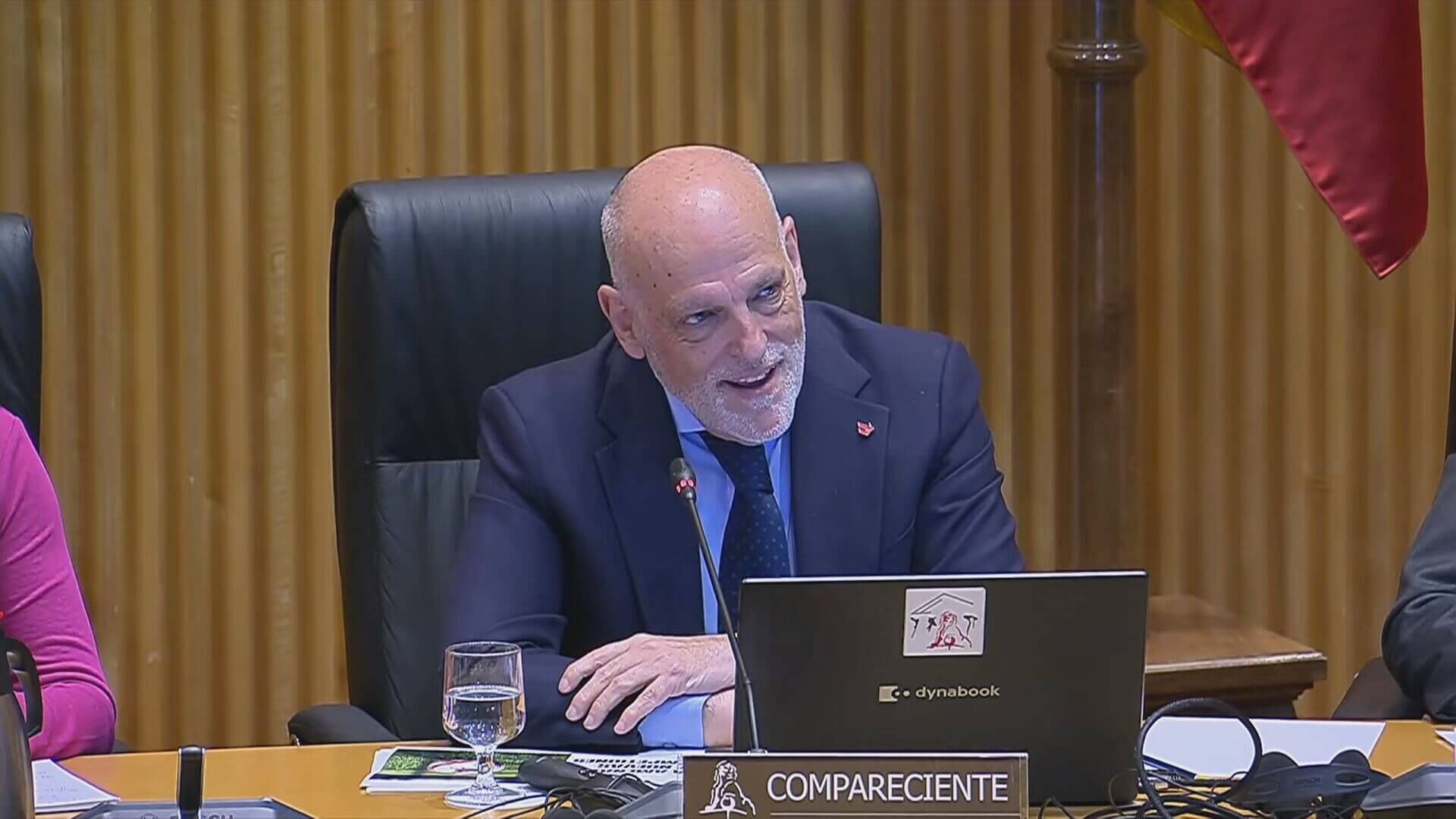 Javier Tebas en su comparecencia en el Congreso