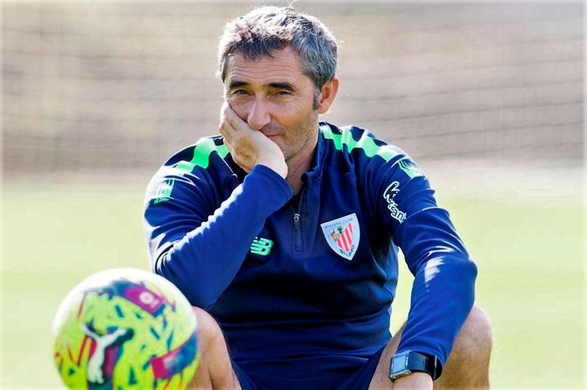 Ernesto Valverde en Lezama.