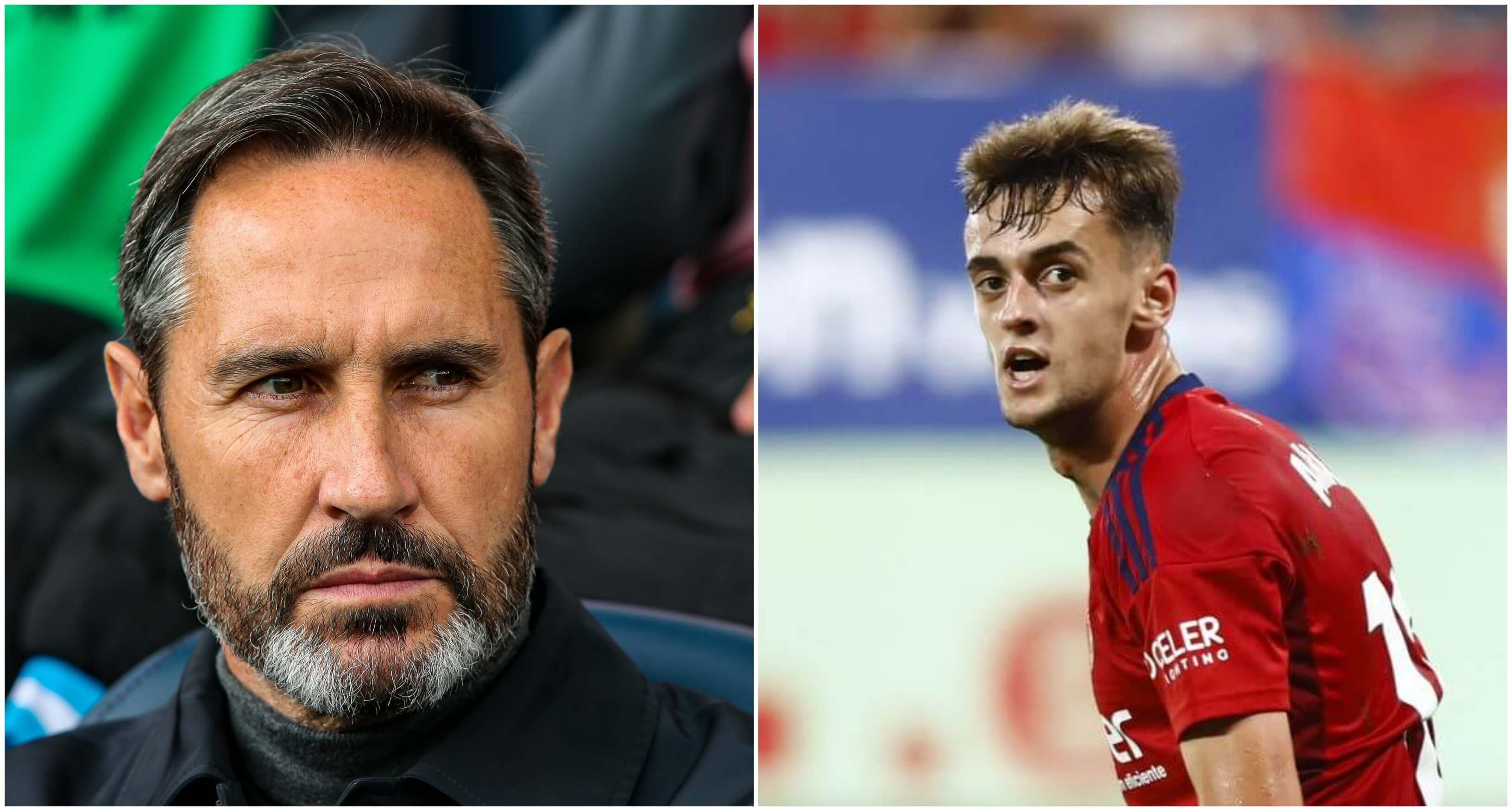 Vicente Moreno y Aimar Oroz, rivales del Athletic Club de Bilbao en el cruce de Copa a dirimir este jueves ante el CA Osasuna en San Mamés.