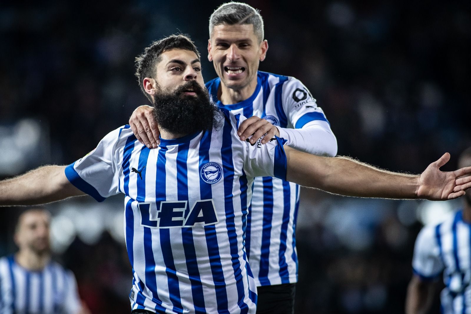  Asier Villalibre celebra su doblete a la SD Eibar.