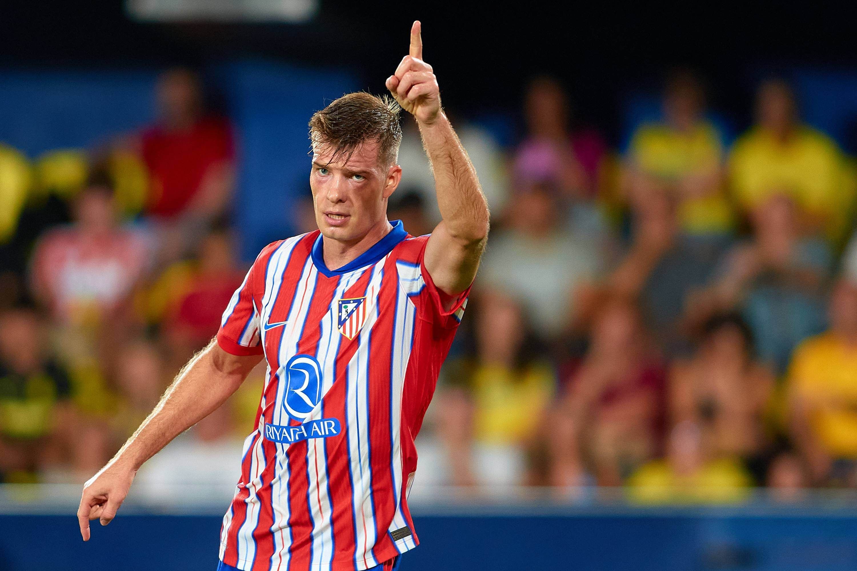  Alexander Sorloth celebra su gol en el Villarreal-Atlético.