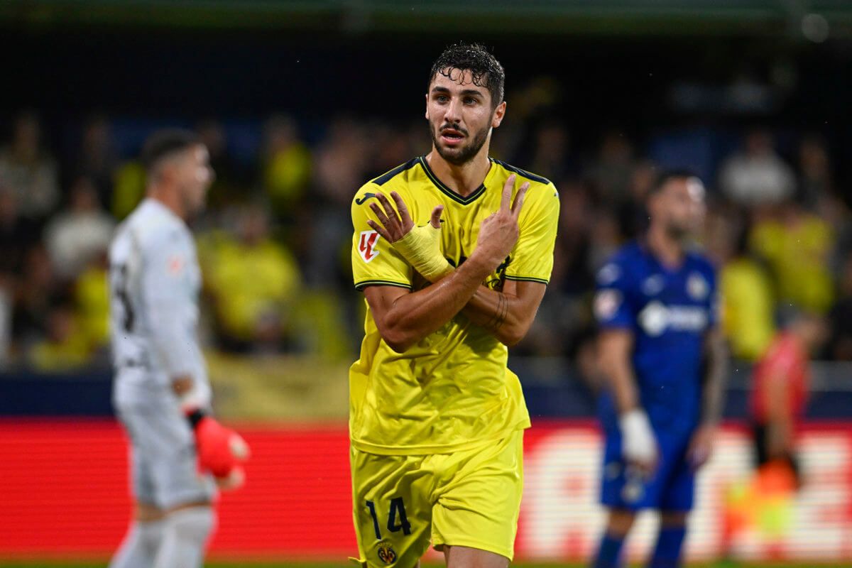  Santi Comesaña celebra su gol en el Villarreal-Getafe.