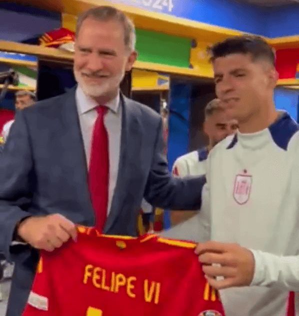 Álvaro Morata y el Rey Felipe VI