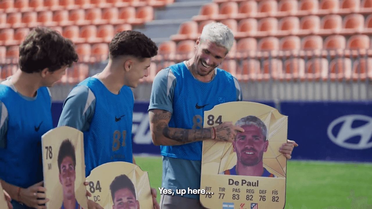  Rodrigo De Paul disgustado con su cara en el FC25 (Atleti)