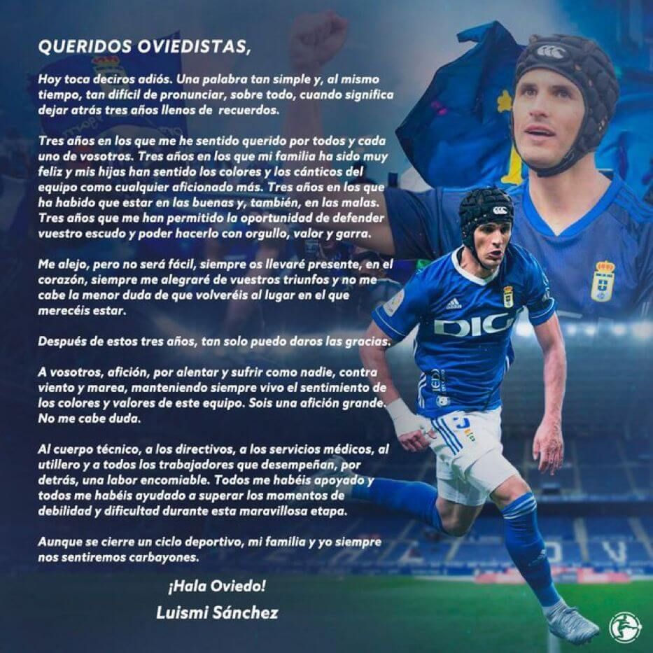  La despedida de Luismi Sánchez del Real Oviedo.