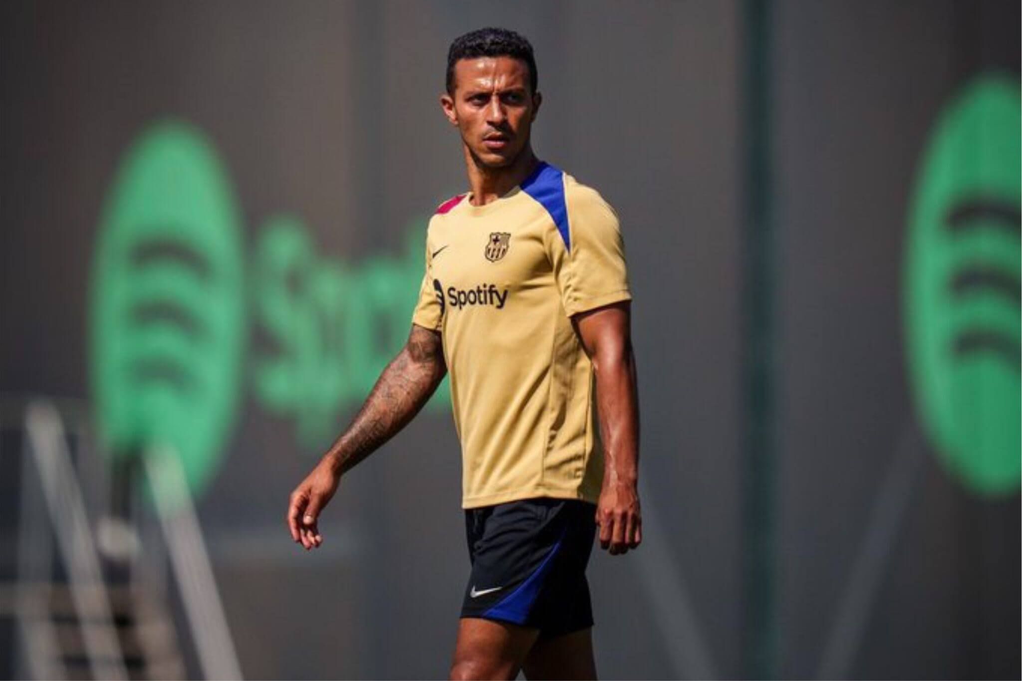  Thiago Alcántara, en un entrenamiento del Barça.