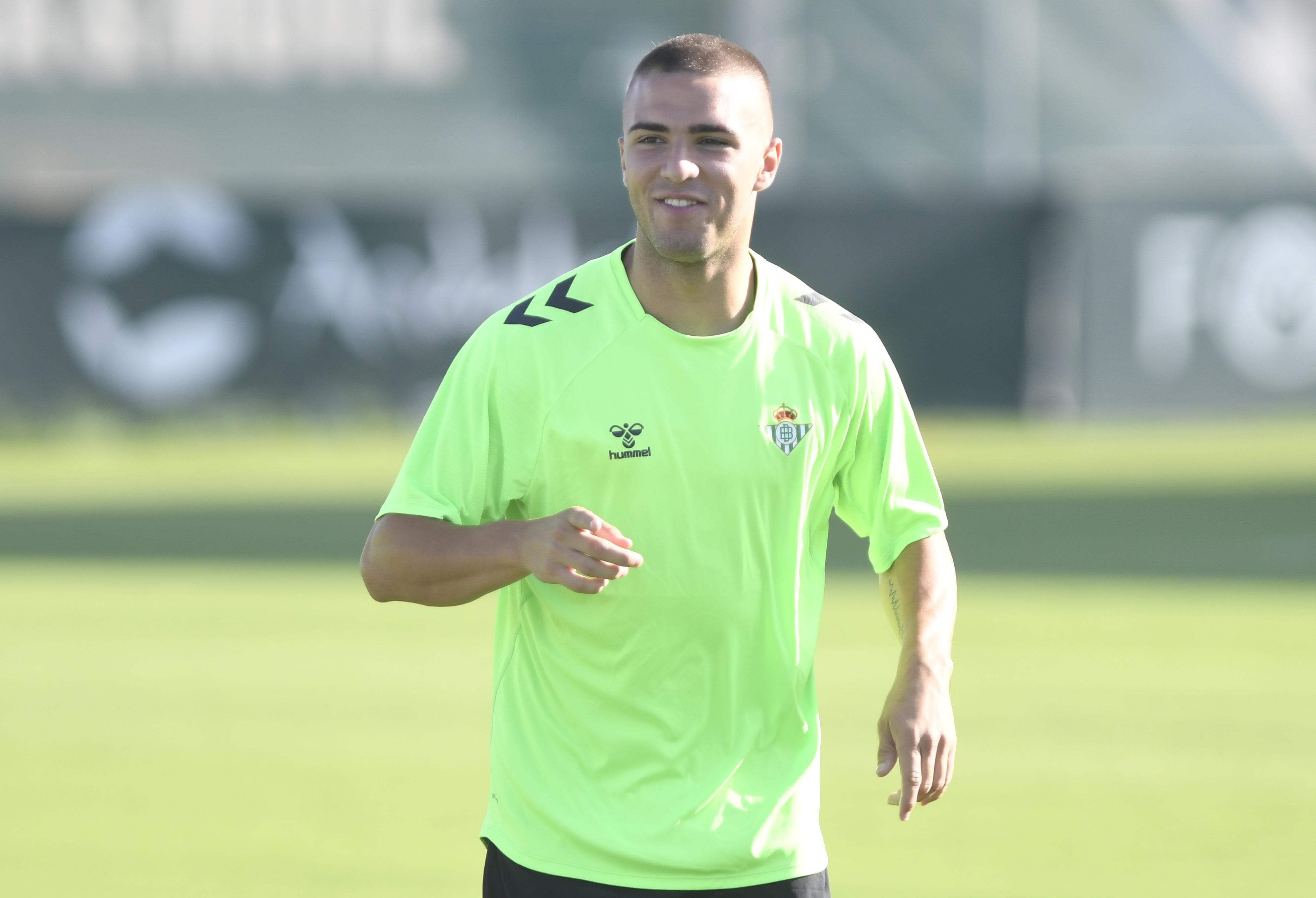  Pablo García, en el entrenamiento del Betis