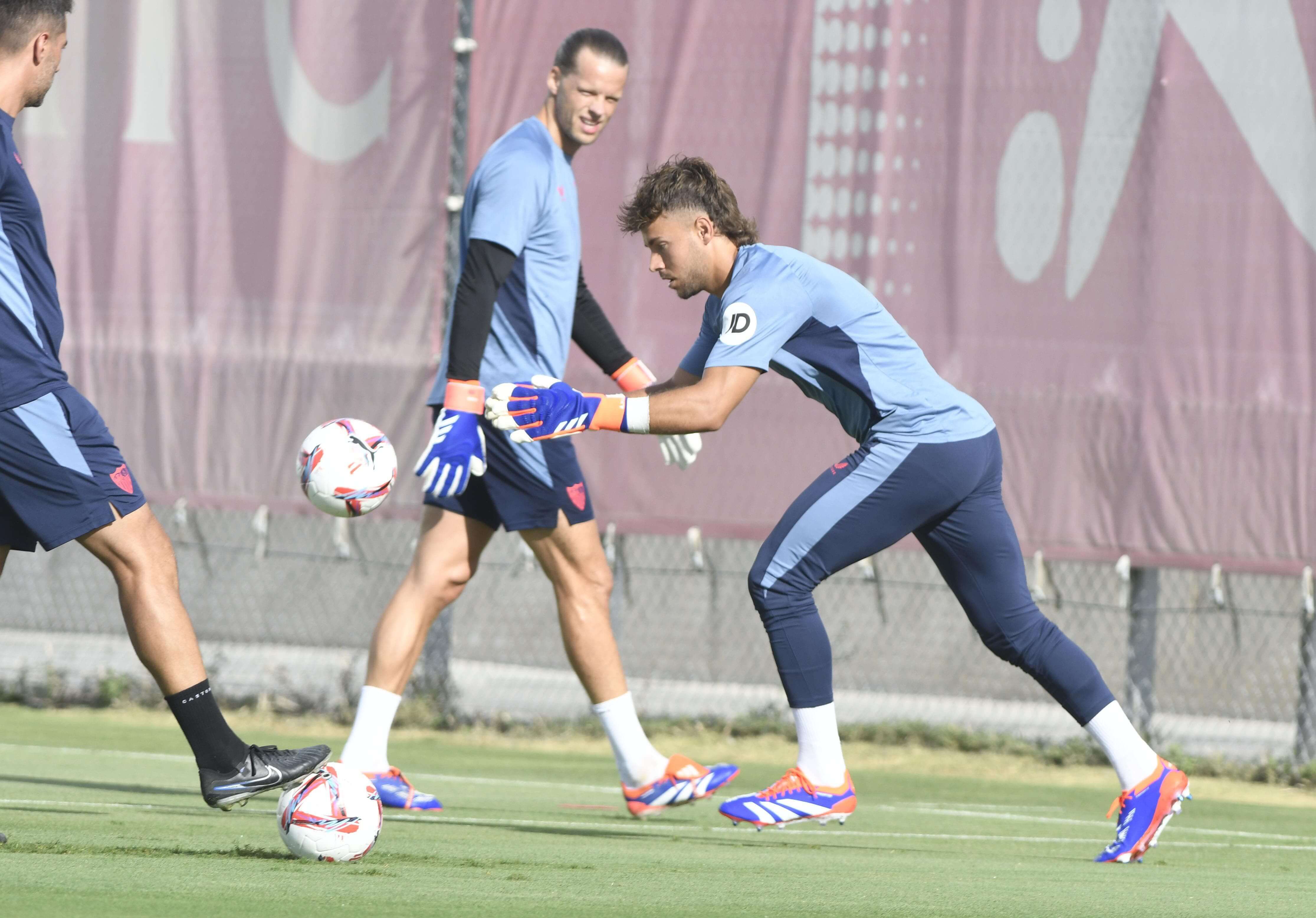  Álvaro Fernández, en el entrenamiento de este martes.