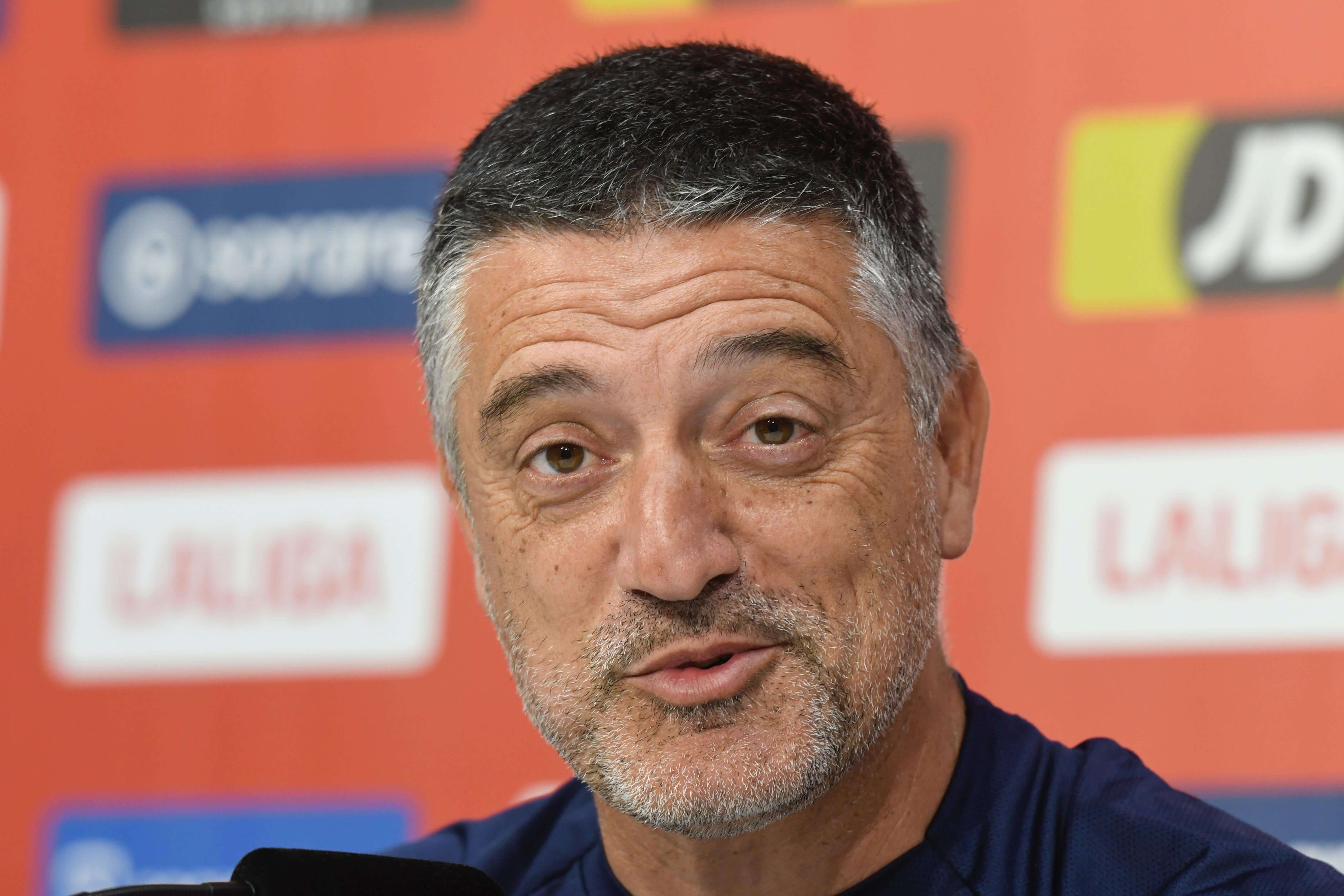  García Pimienta, en sala de prensa.