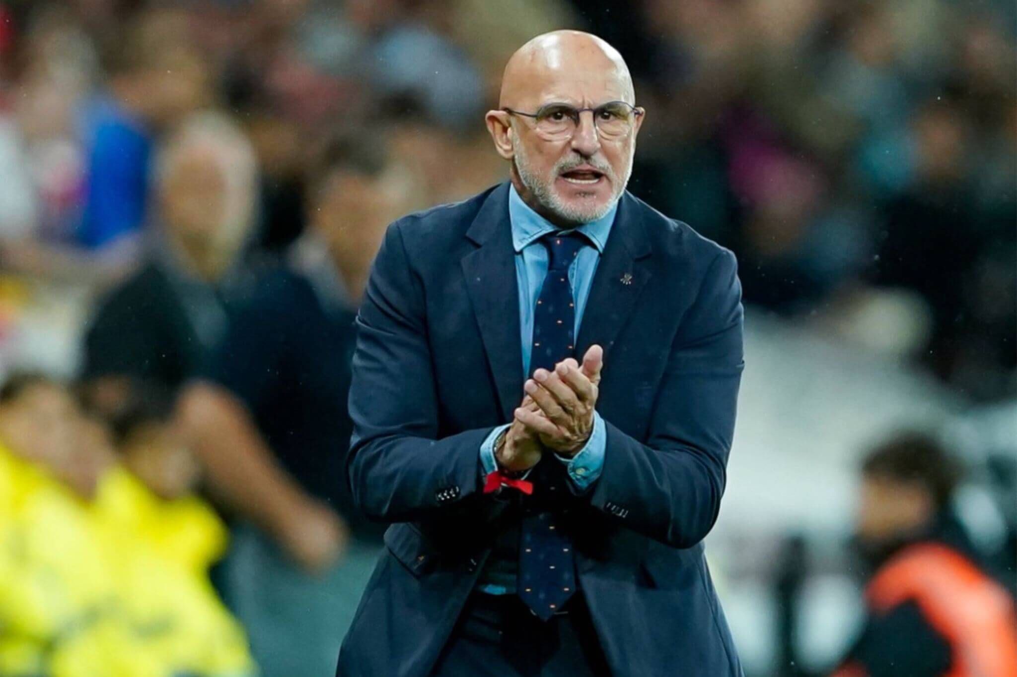  Luis de la Fuente, en el Suiza-España.