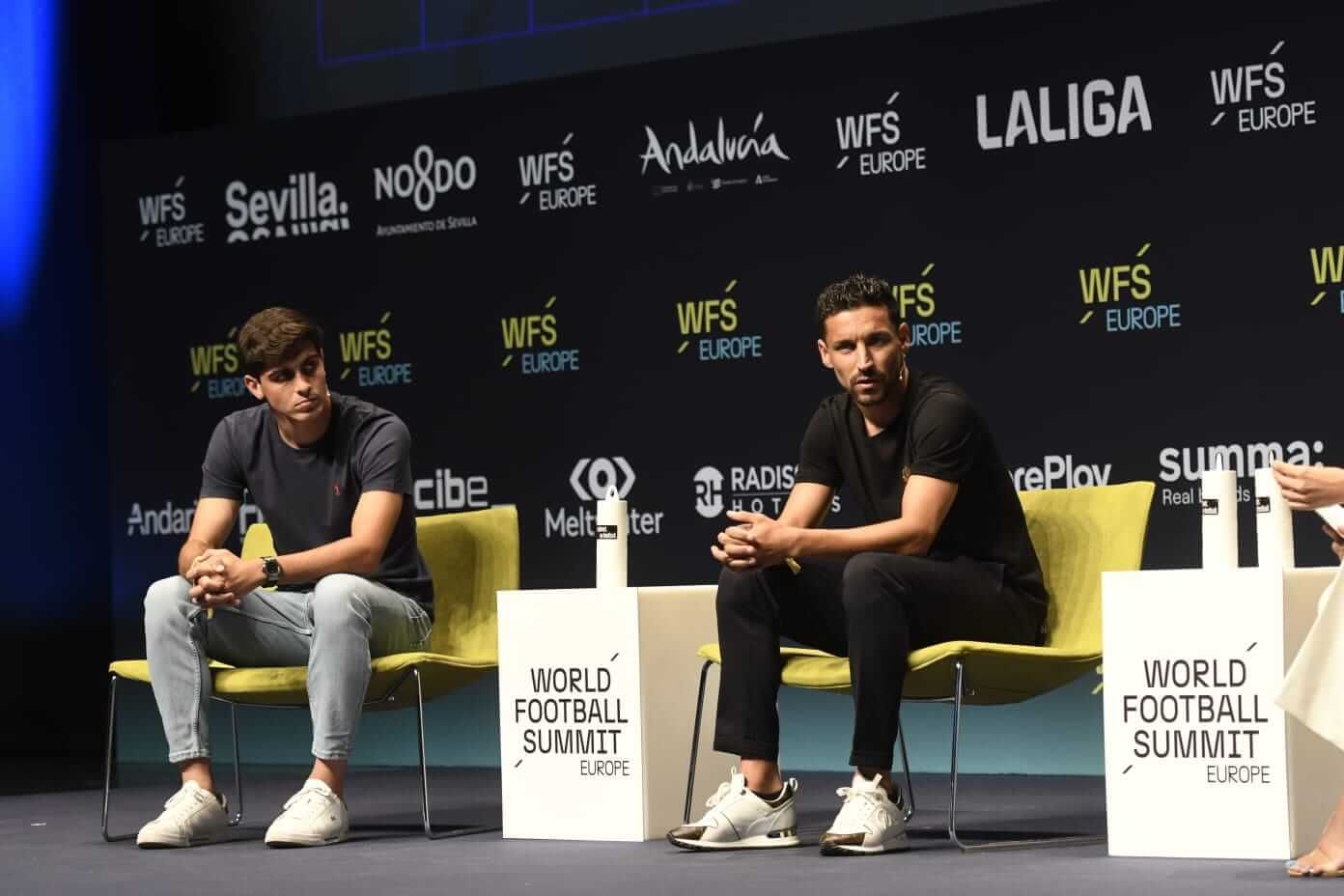  Juanlu y Jesús Navas, en el World Football Summit.