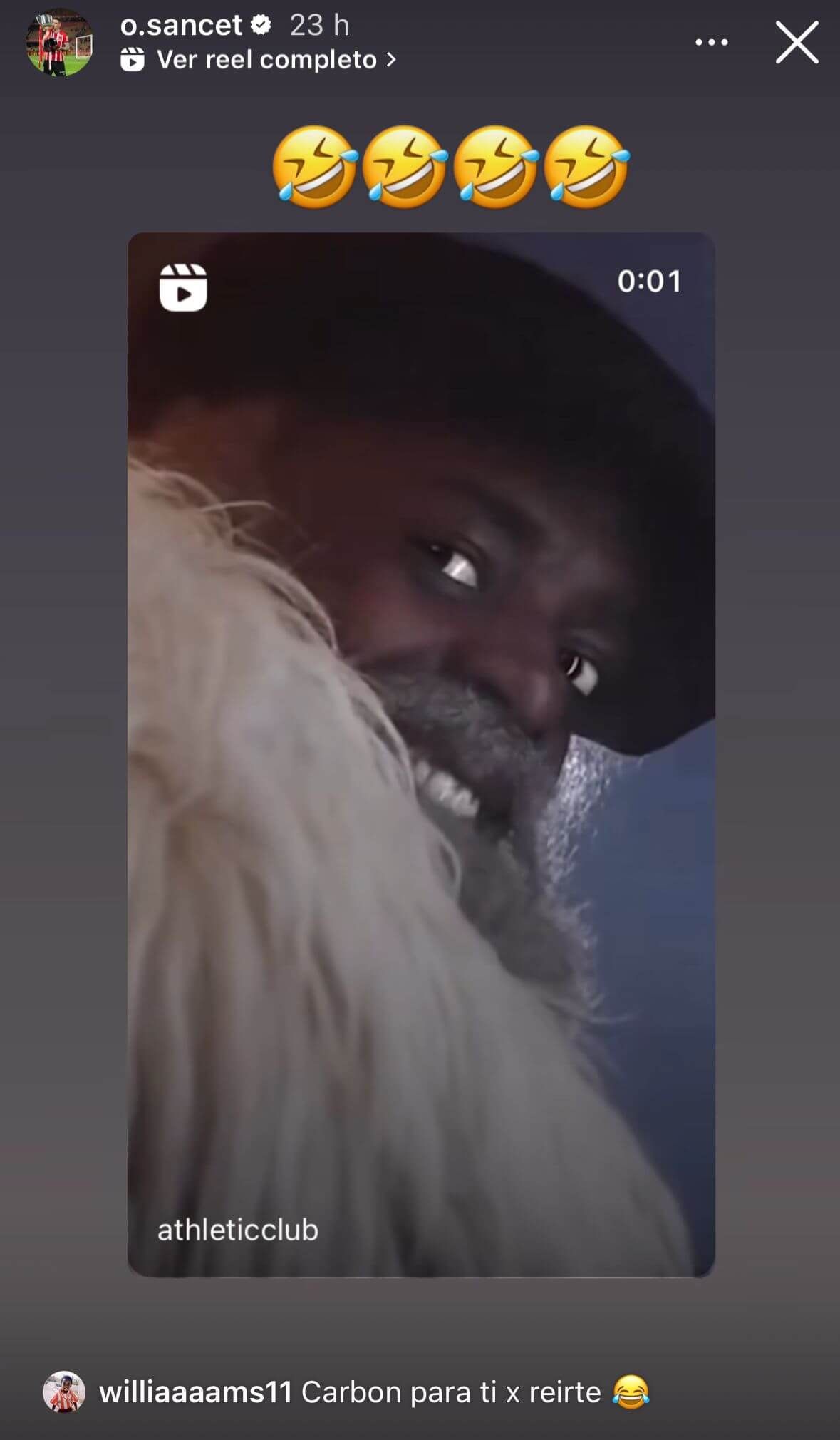  Captura de pantalla del perfil oficial de Oihan Sancet en Instagram.