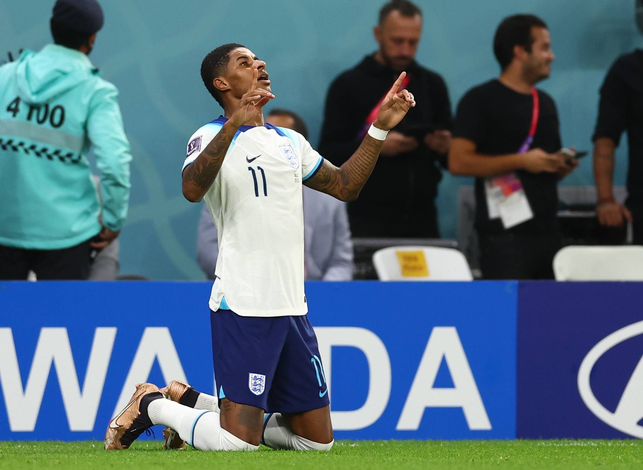 Marcus Rashford celebrando su gol contra Estados Unidos (Foto: Cordon Press).