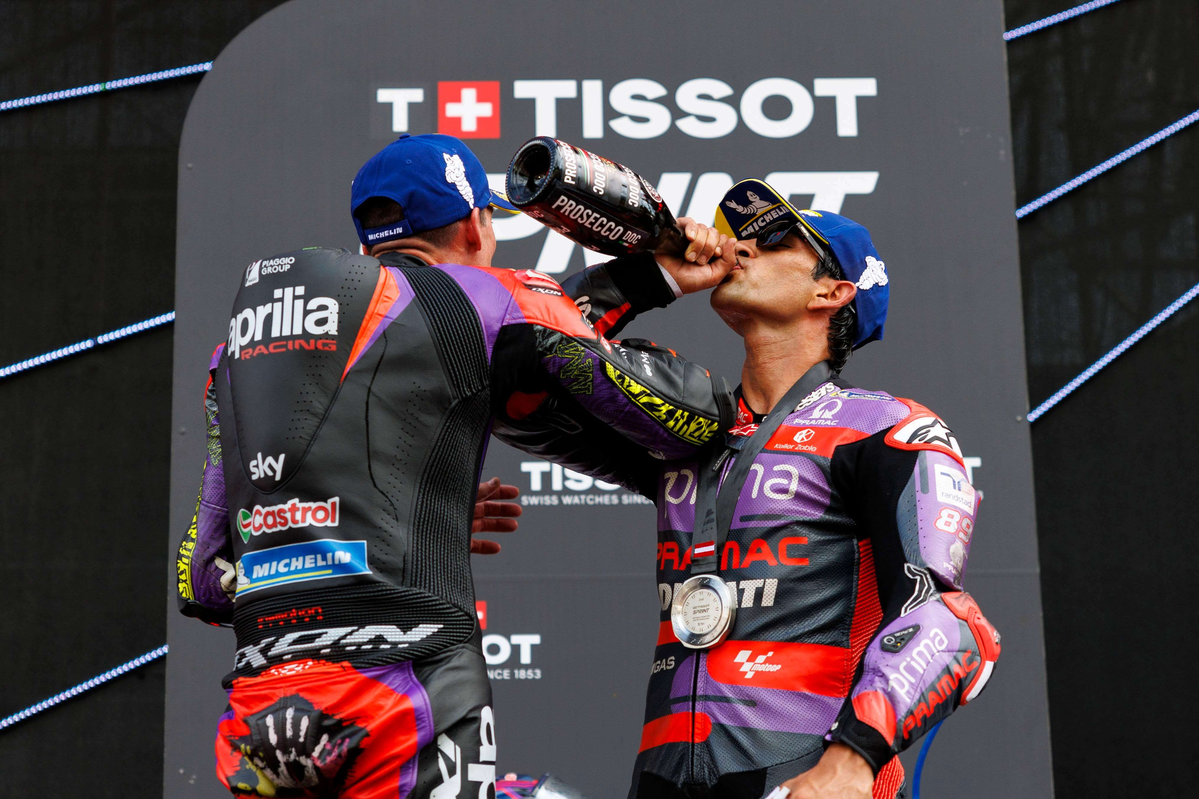  Jorge Martín y Aleix Espargaró juntos en el podio (Cordon Press)