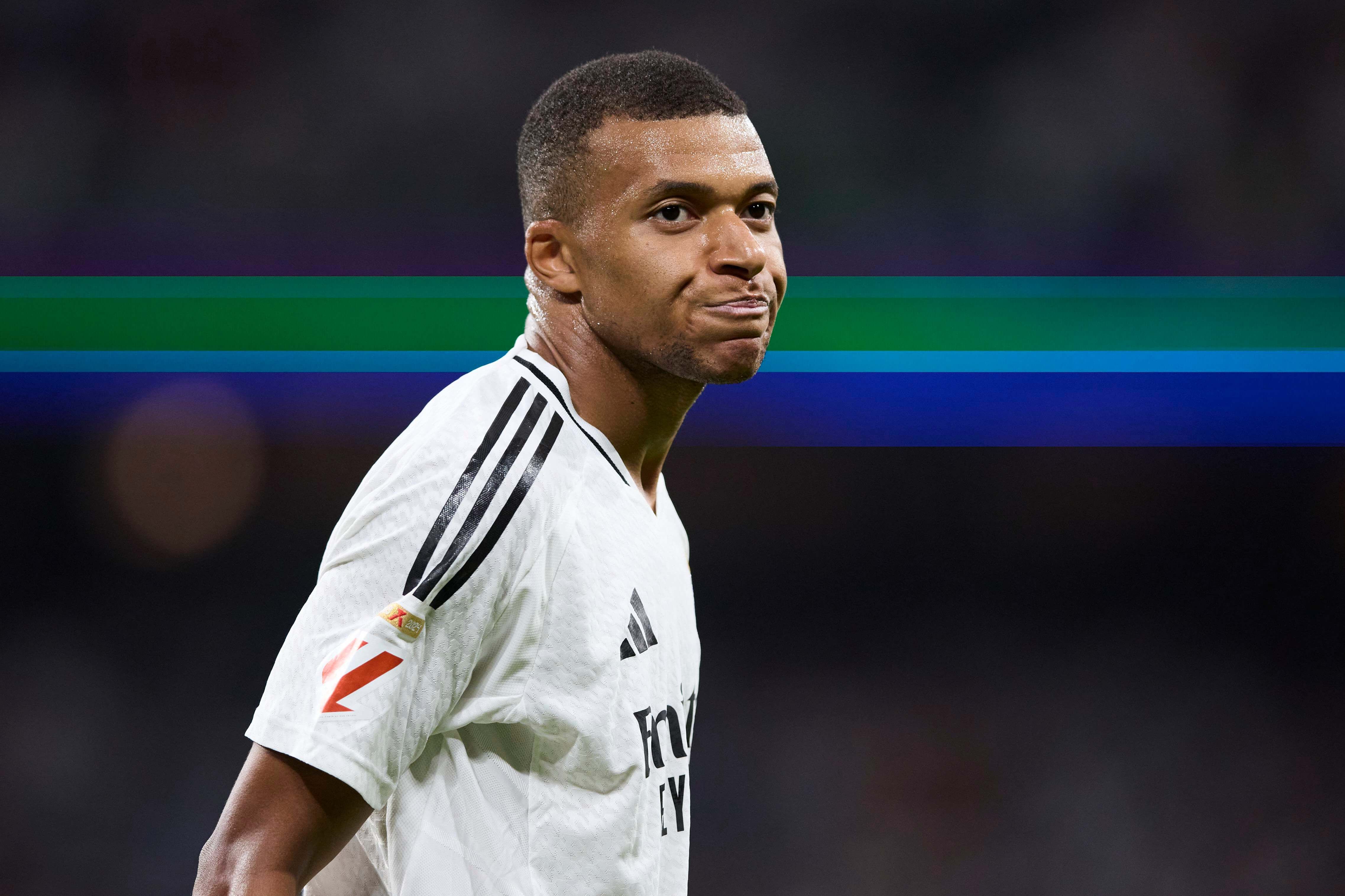  Kylian Mbappé, en un partido con el Real Madrid.