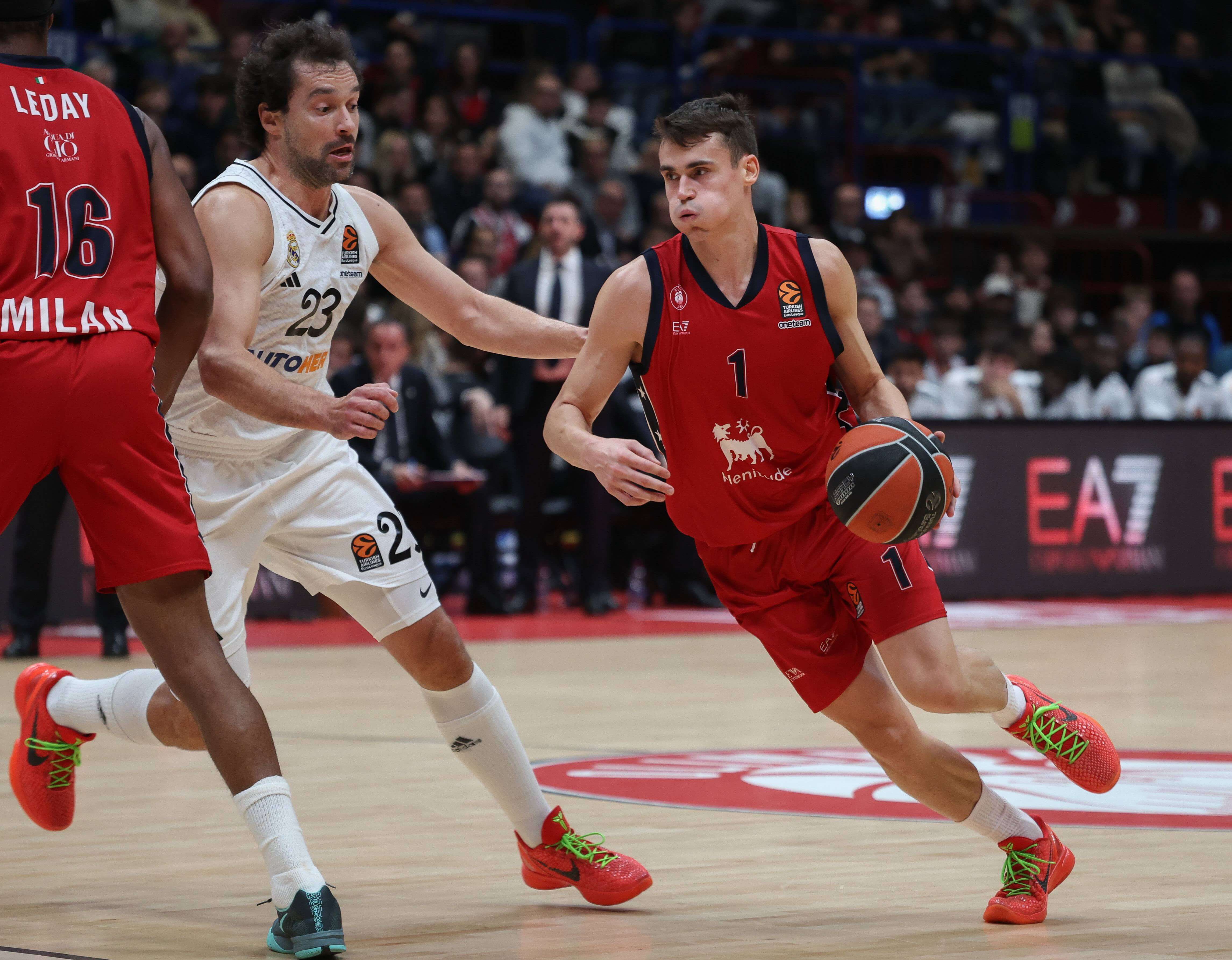 Sergio Llull, en el partido en Milan