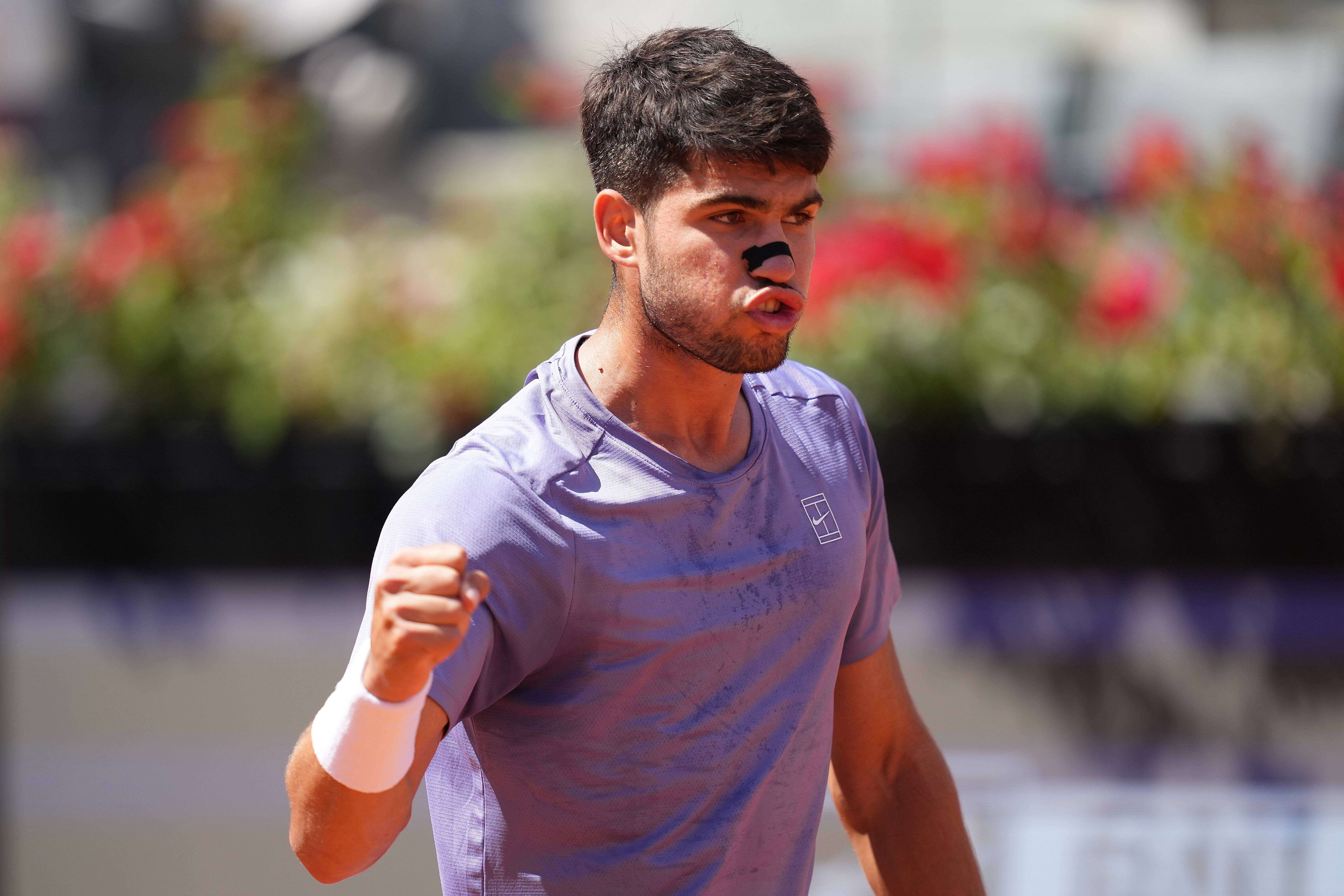 Carlos Alcaraz, en Roma.