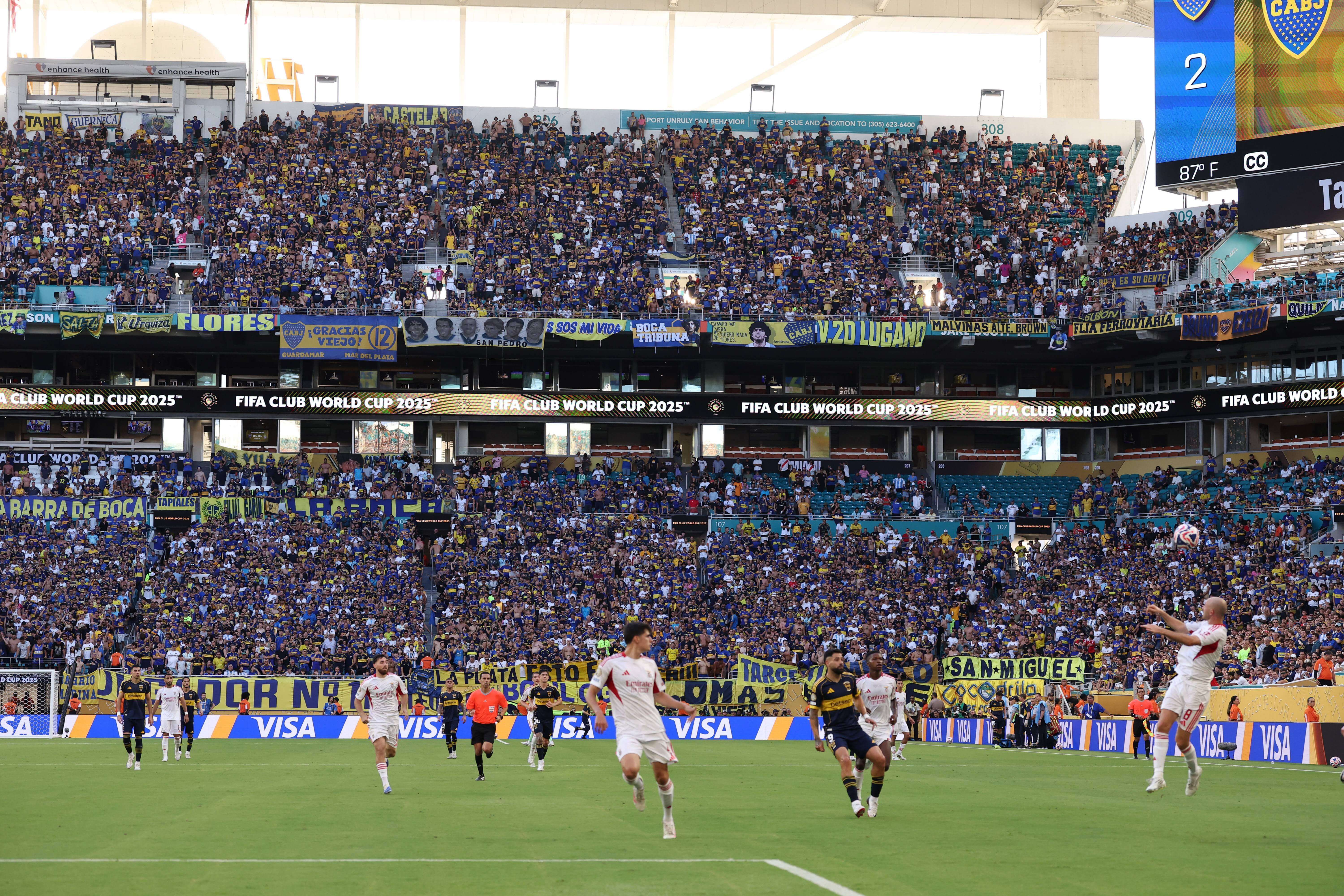  Los aficionados de Boca en el Hard Rock Stadium (Cordon Press)