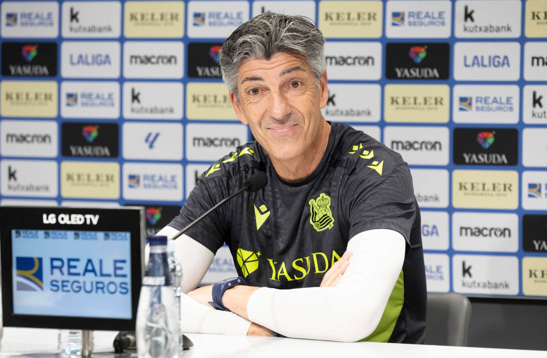 Imanol Alguacil, en rueda de prensa con la Real Sociedad (FOTO: EFE).