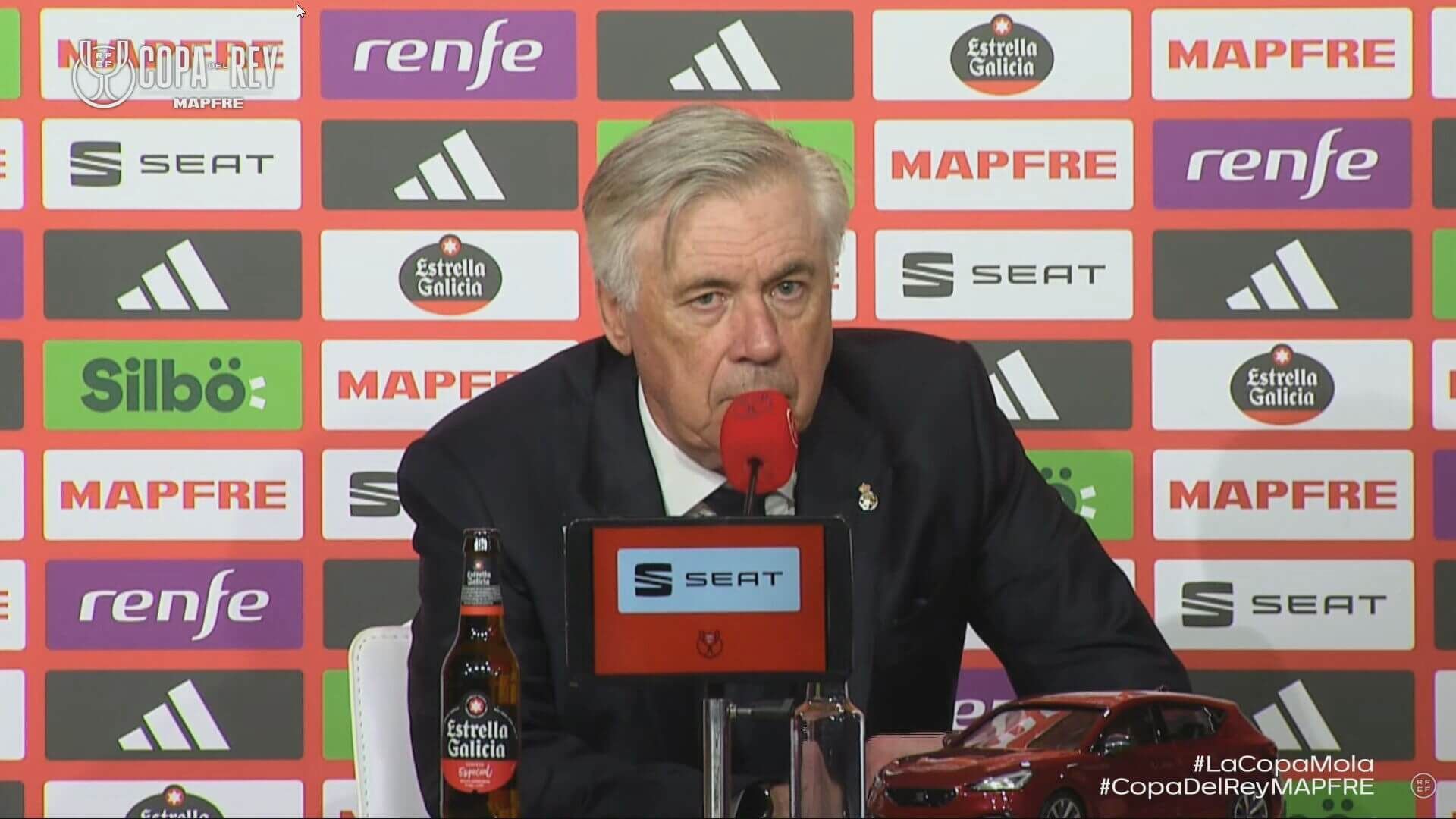 Carlo Ancelotti, en rueda de prensa tras perder la final de Copa (RFEF)
