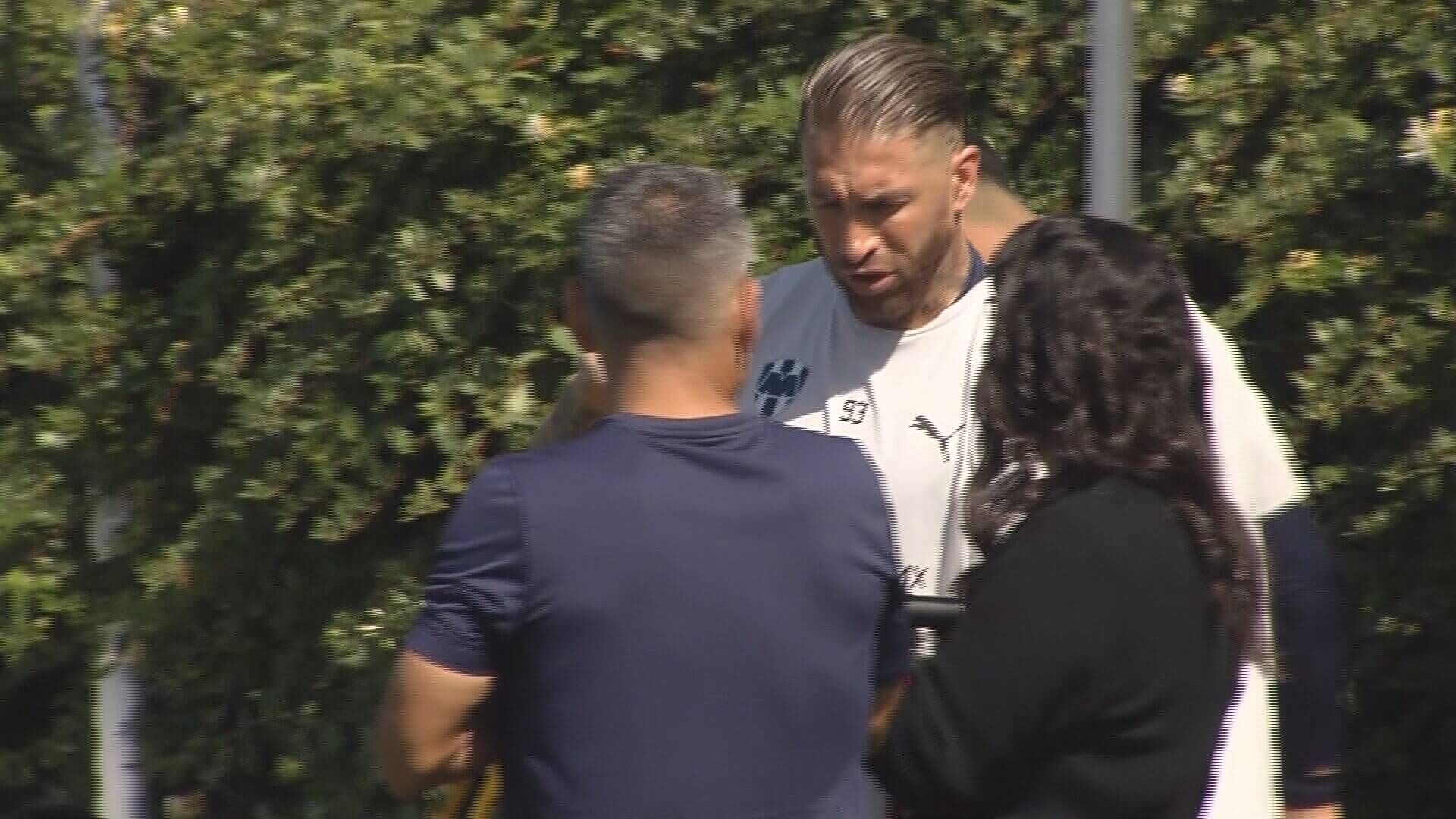  Sergio Ramos, durante el entrenamiento