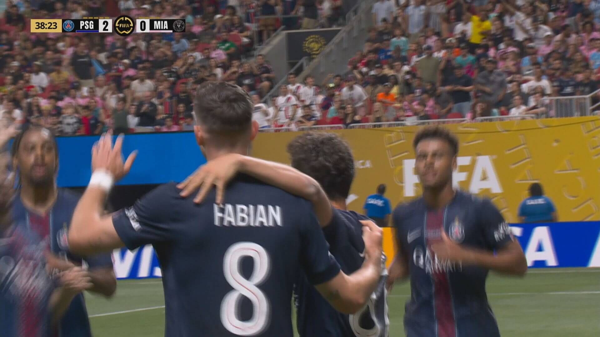  El PSG celebra uno de los goles