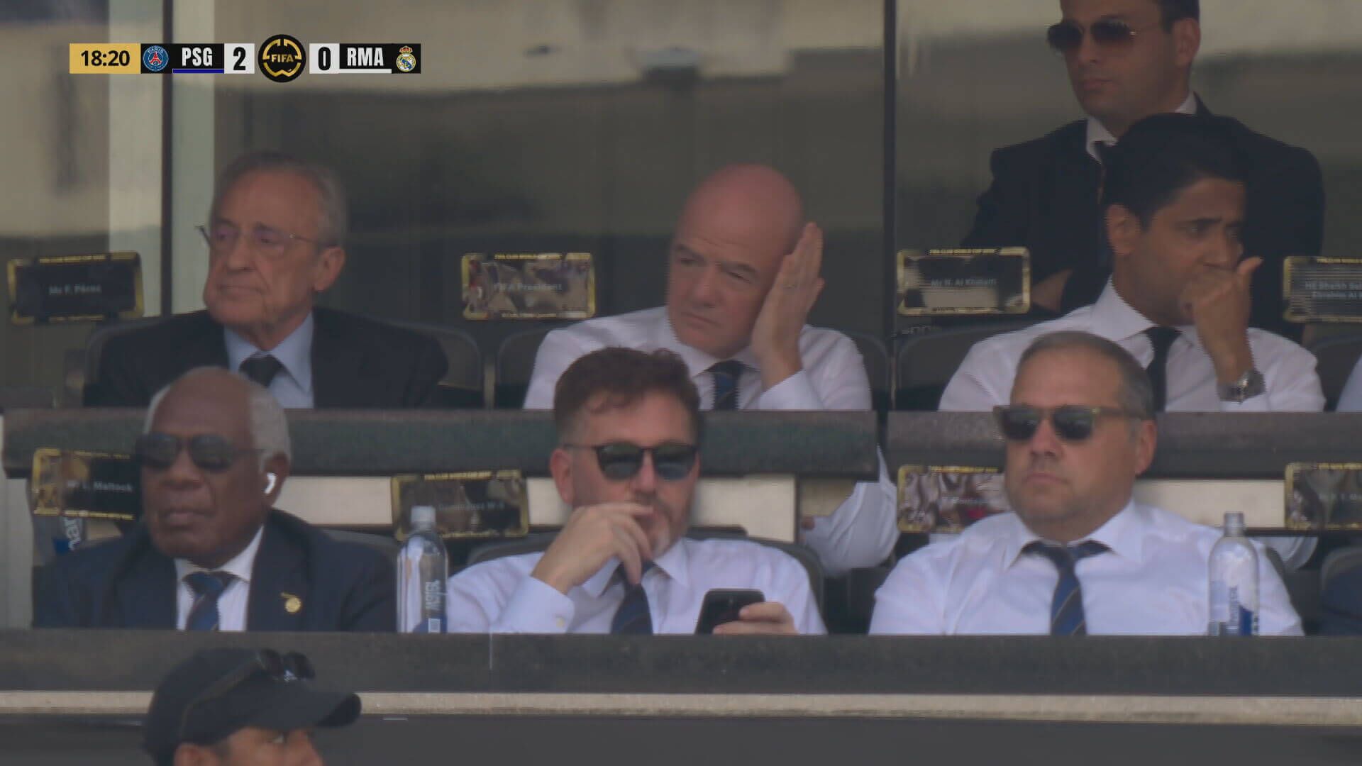 Florentino Pérez, Giani Infantino y Nasser Al-Khelaifi