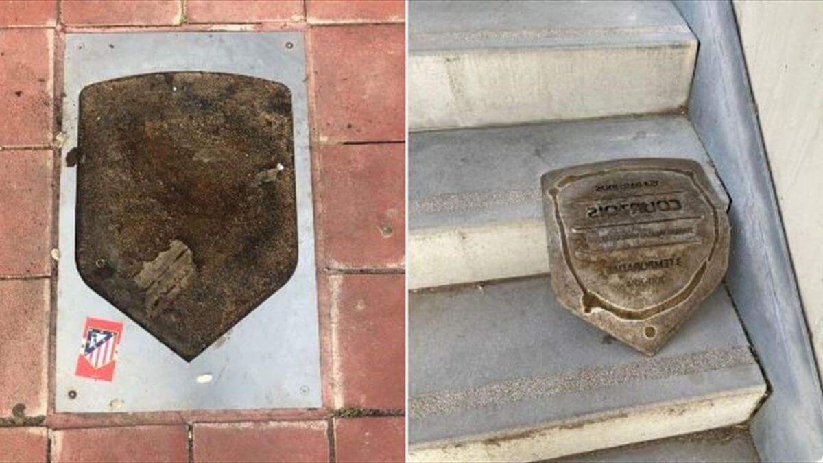  La placa de Courtois en el Metropolitano (Redes Sociales)